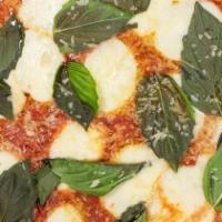 Margherita Pie Cauliflower Gf Pizza Crust (Small 10”) · Tomato Sauce, Fresh Motz, Fresh Basil, Parmigiano, EVOO from Tuscany Italy.....................