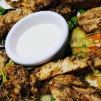 Jerk Chicken Salad · Healthy and filling salad made from fresh chicken breast marinated and simmered to perfection!