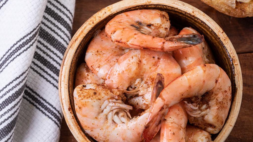 1/2 Ib. Steamed Shrimp · Large Gulf shrimp steamed and served in garlic-butter sauce, Old Bay.