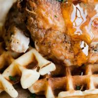 Fried Chicken White Meat & Premium Belgian Waffles · Premium Belgian waffles, made with authentic Belgian P4 pearl sugar, served with crispy chic...