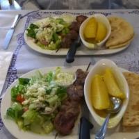 Mixed Meat Platter · Chicken souvlaki, pork souvlaki, befteki & gyro meat.  Served with pita bread & tzatziki sau...