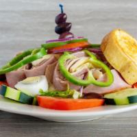 Chef'S Salad Platter · Turkey, ham, Swiss cheese with a garnish & hardboiled egg.