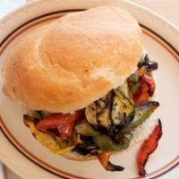 Grilled Veggie Sandwich · Roasted Assorted Seasonal Vegetables on a Kaiser Roll