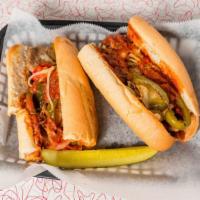 Hot Or Sweet Sausage, Hot Or Sweet Peppers, Fried Onions, Provolone & Marinara · 