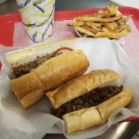 Combo (4) · Small cheese steak or chicken cheese steak, small french fries, small drink.