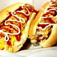 2 Dominican Style Hotdog · Add papas fritas for an additional charge.