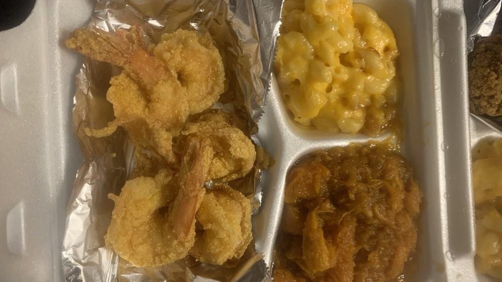 Shrimp (5 Pcs) (Dinner) · w. Two Side Order and Corn Bread.