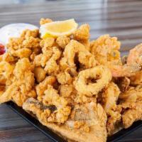Fisherman Plate · Haddock, shrimp, scallop, calamari.