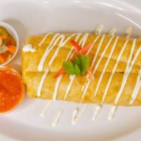 Chimichangas · Deep-Fried Burrito with rice, beans, pico de gallo, sour cream, and cheese.