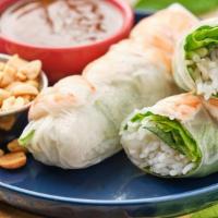 Shrimp Summer Rolls · 2 Fresh rice paper rolls. Shrimp, rice noodles, green leaf lettuce, bean sprouts, and basil....