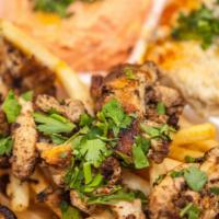 #6 Chicken Shawarma Platter · Thinly sliced chicken, pilaf rice / or hachwi rice/ or French fries, garlic paste. Served wi...