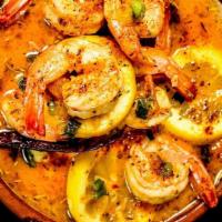 Garlic And Chili Shrimp · *spicy, baked in a cazuela, garlic butter, lemon juice, toasted baguette