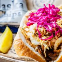 Sweet Cheeks · Brewhouse Fave. Sweet and juicy slow-roasted adobada pulled pork
meets smokin’ chipotle heat...