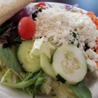Greek Salad · Comes with Syrian bread and dressing on the side.