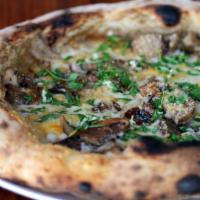 Small Mushroom & Fontina Pizza

 · Mushroom sauce, pecorino, and gremolata.