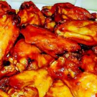 Fresh Jumbo Wings · Hot, mild, barbecue, honey mustard, ranch, bbq honey, sriracha, bee sting, fire sauce, tangy...