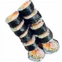 Temptation Roll* · seaweed wrap with shrimp tempura, salmon, mango, avocado, sesame seeds with mango coconut ma...