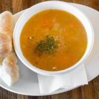 Pasta E Fagioli Soup · Soup made with pasta and beans.