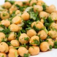Chick Pea · Vegan. Gluten-free. Dairy free. A refreshing salad made with chick peas, spring onions, and ...
