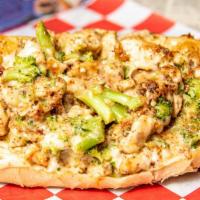Chicken & Broccoli Alfredo · Chicken , Broccoli & Alfredo Sauce topped with cheese