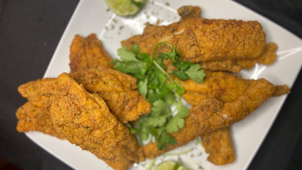 Fried Basa · All platters comes with 3 pieces of Fish and 2 sides of your choice