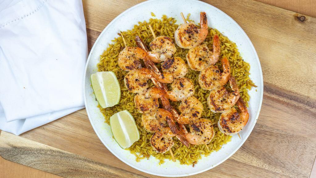 Shrimp (Grilled) · Grilled shrimp served with rice.