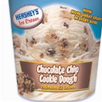 Chocolate Chip Cookie Dough · Vanilla ice cream with chocolate chips and cookie dough pieces.