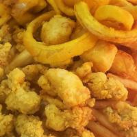 Seafood Combo  · Choice of 2: Haddock, Shrimp, Scallops, or Clams served with French Fries, Onion Rings, and ...