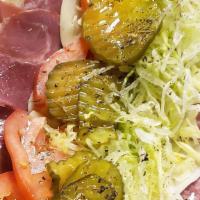 Italian Sub · Mortedella, Capicola, Salami, Provolone, Lettuce, Tomato, Onions, Pickles, Hot peppers, Oreg...