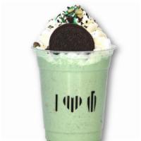 Green Monster · Vanilla ice cream, OREO, mint chocolate chips, and mint drizzle. Topped with whipped cream, ...