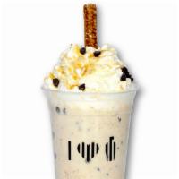 Don'T Be Salty · Vanilla ice cream, pretzels, salted caramel syrup, and chocolate chips. Topped with whipped ...
