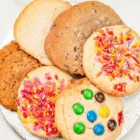 Assorted Cookies 1/2 Dozen · Assorted flavors based on daily inventory -- Chocolate Chip, M&M, Oatmeal Raisin, Sugar, Spr...