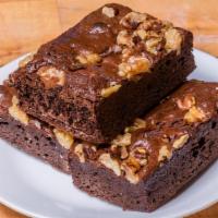 Walnut Brownie · Fudge brownie with crunchy walnuts.