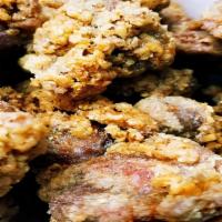 Fried Chicken Gizzards · Deep-fried to golden and crispy brown chicken gizzards.