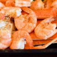 Steamed Jumbo Shrimp (1/2Lb) · Spiced steamed jumbo shrimp, served with two side dishes and choice of bread on the side.