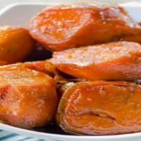 Candied Yams · Southern style candied yams, glazed with a brown sugar and cinnamon.