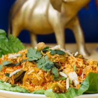 Vegetable Biryani · Indian basmati rice cooked with mixed vegetables and herbs and spices.
