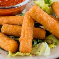 Fried Mozzarella Sticks · Coated in a beer batter and quickly deep fried to golden perfection. Try dipping them in our...