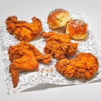 3 Pc (Mixed) · Our staple all natural cage free crispy chicken served either honey dusted or dipped in our ...