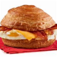 Bacon Egg N' Cheese Croissant  · Crispy center-cut bacon, fresh cracked egg and melted American cheese on a croissant roll