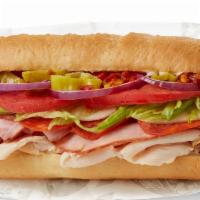 Zesty Cold Cut Trio Deli Sub · This sandwich is reminiscent of an Italian cold cut sub featuring healthy portions of sliced...