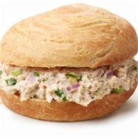Tuna Salad Croissant  · Light tuna salad with celery, red onion and hard-boiled eggs blended together on a croissant...