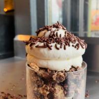Reeses Pieces · Peanut butter cup and vanilla ice cream topped with reeses cups, chocolate sprinkles and hom...