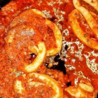 Calamari Fra Diavola · Grilled calamari in a spicy marinara sauce.