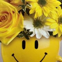 Be Happy Cup Arrangement  · Brighten up Someone’s  Day with This Beautiful and Happy Floral Arrangement! Make someone Sm...