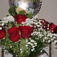 Happy Birthday! · Beautiful Happy Birthday Arrangement! Comes with one dozen Roses and one Balloon. Beautiful ...