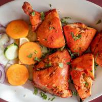 Chicken Tandoori · The supreme of kebabs spring chicken marinated in tandoori masala and yogurt for over 24 hou...