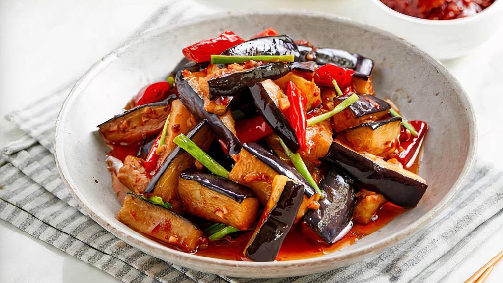 Sautéed Eggplant W.Szechwan Sauce · It is a famous traditional chinese dish. We use special fish flavor sauce in order to make the eggplant delicious and fresh.