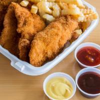 Tenders Combo (5 Pcs.) · Served with fries and 12  FL OZ  can drink.