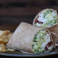 Turkey Bacon Avocado Wrap · Turkey, bacon, avocado topped with fresh cilantro, crisp romaine, and our chipotle mayo.